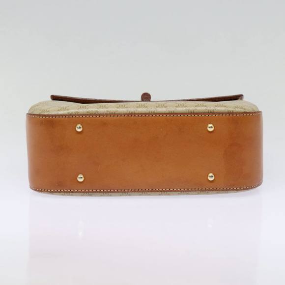 CELINE Macadam Canvas Hand Bag Beige Gold Auth 88751 - Picture 9 of 16